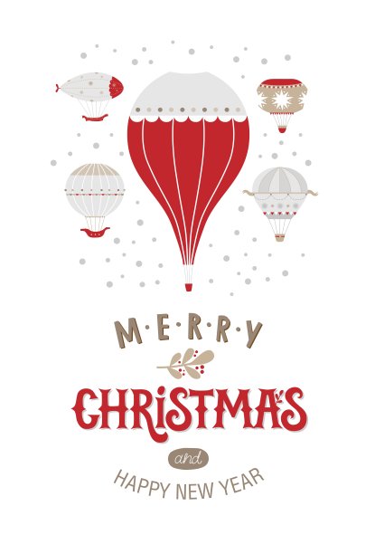 海报或明信片圣诞快乐模板设计，新年快乐和圣诞标志图片下载