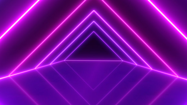 摘要霓虹灯明亮的镜头耀斑在黑色的背景。激光显示彩色横幅广告设计技术图片下载