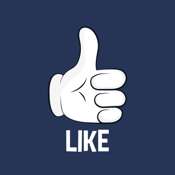 卡通戴着手套的武器。比如手势，竖起大拇指。t恤印花设计。矢量插图线图标图片下载