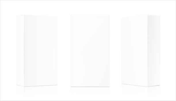 现实的纸板包装盒模型。图片下载