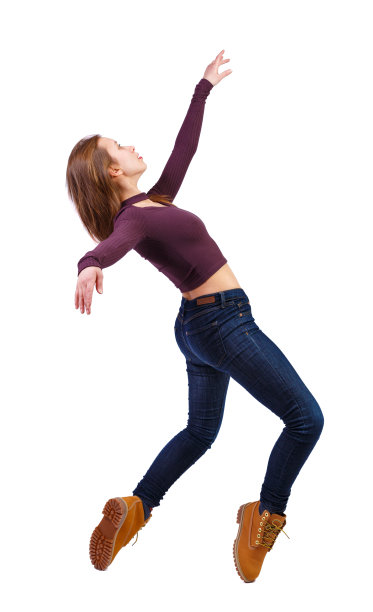 芭蕾舞女舞者的侧视图。图片下载