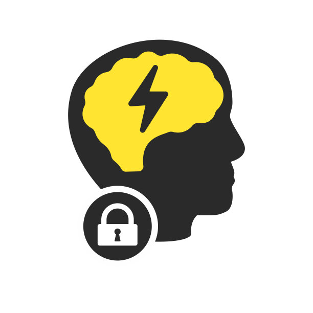 头脑风暴创意图标与挂锁标志，安全，保护，隐私的象征图片下载