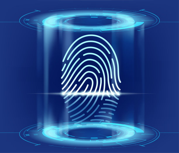 未来HUD界面与指纹扫描。数据安全图片下载