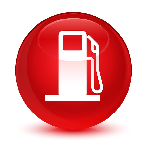 加油机图标为玻璃红色圆形按钮图片下载