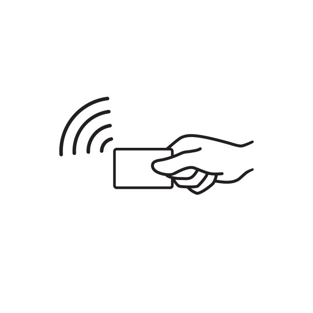 非接触式支付，信用卡和手按支付波标志。矢量无线NFC和非接触式支付通图标图片下载