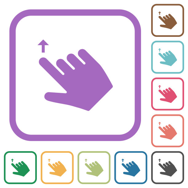 右手向上移动手势简单图标图片下载