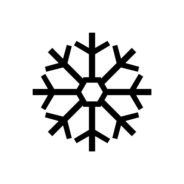 雪花图标，标志孤立在白色背景图片下载