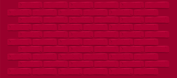 深红色褐红色砖墙纹理。裂空的背景。图片下载