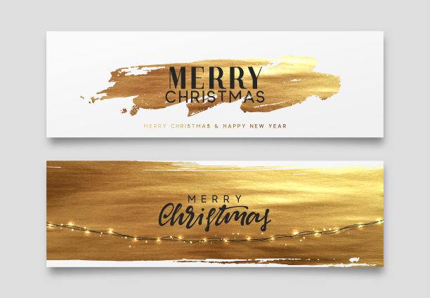 金卡，设计用金漆刷。圣诞贺卡矢量插图图片下载