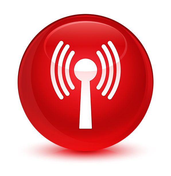 无线局域网网络图标玻璃红色圆形按钮图片下载