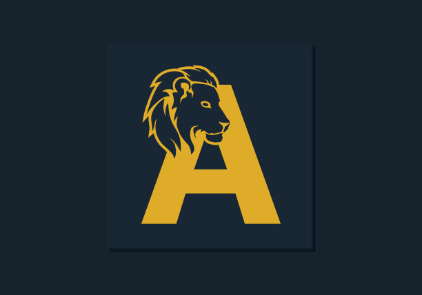 狮子头内字母a摘要，创意标志，标志类型，品牌识别，公司，企业，实体名称。现代简约奢华模板字母。信设计向量。动物的概念。每股收益图片下载