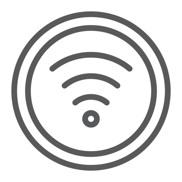 Wi-Fi线性图标：互联网和无线网络标志矢量素材图片下载
