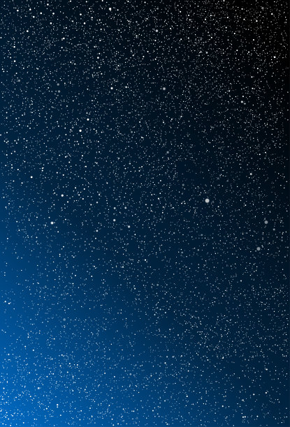 深蓝色夜空中明亮的星星。背景，旗帜矢量插图。图片下载