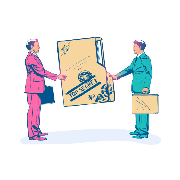 泄露秘密文件的人。绝密文件夹。向量图片下载