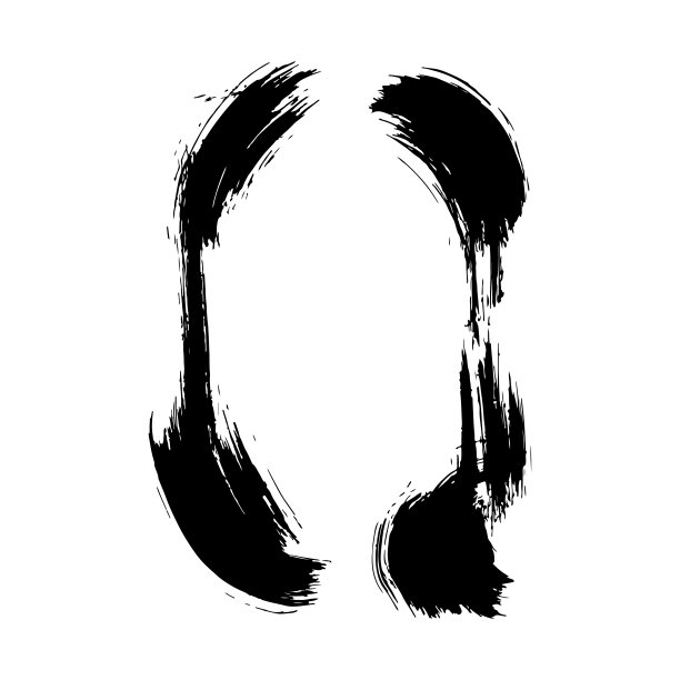 矢量干刷框架。手绘艺术框架。黑白篆刻水墨艺术。边框装饰方形。图片下载