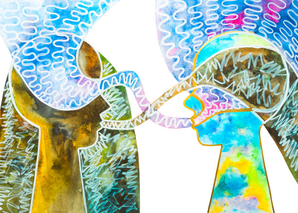 图形绘制乐观者和悲观者谈话图片下载