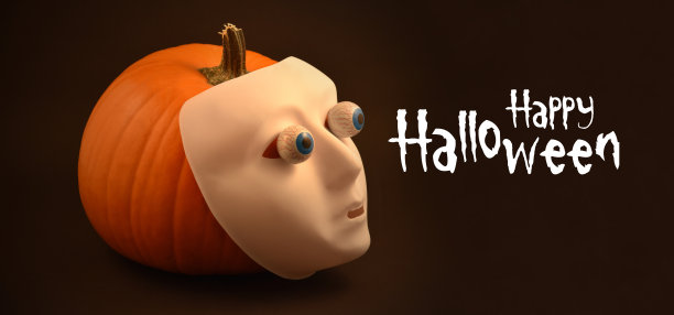 黑色背景上的万圣节快乐标志图片下载