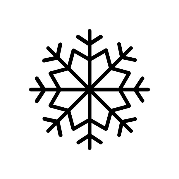 雪花图标，标志孤立在白色背景图片下载