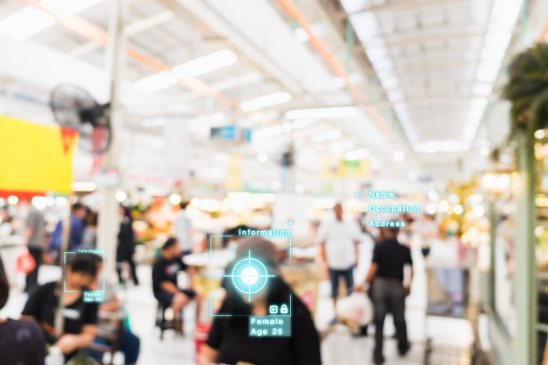 AI(人工智能)和人脸识别的概念图片下载