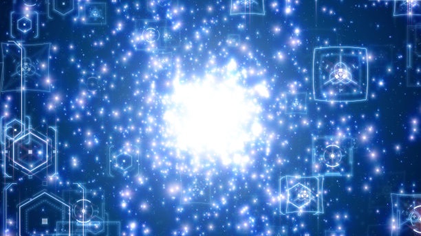 科学技术的概念。通信网络。图形用户界面。图片下载