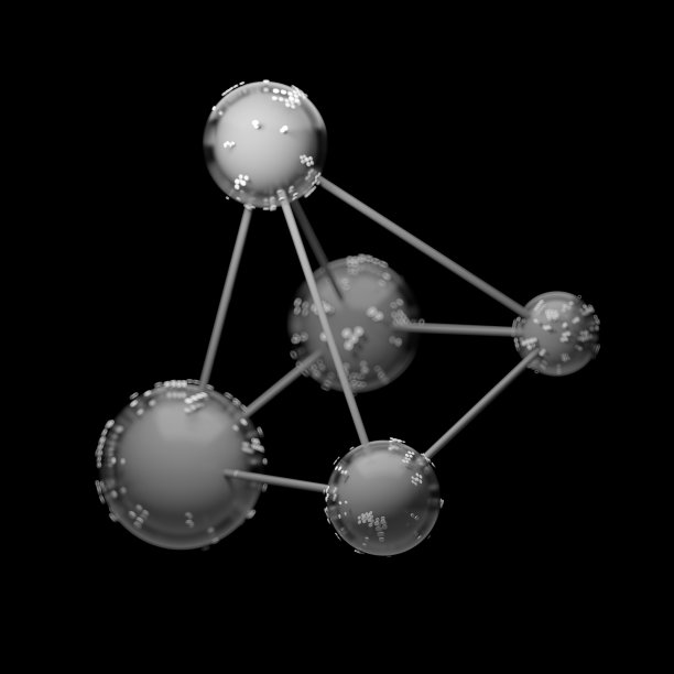 3D渲染：独立细胞概念，简约结构元素图片下载