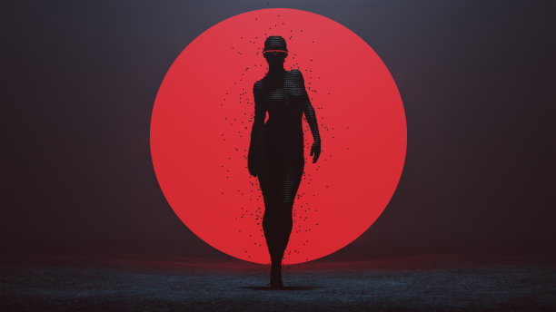 网络朋克，红球未来派，具有心灵遥感能力图片下载