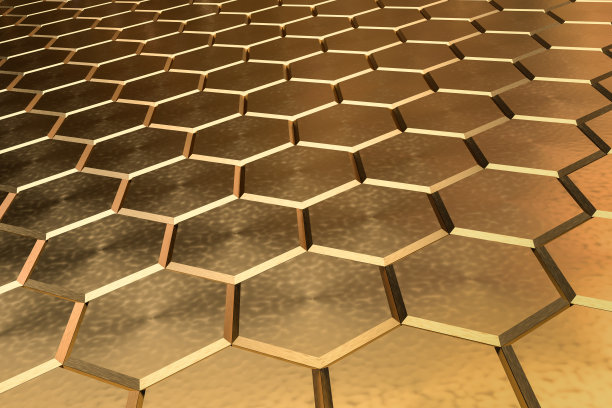 金六角图案-蜂窝概念图片下载
