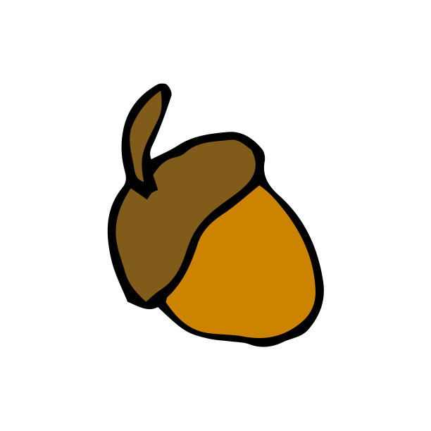 色彩鲜艳的橡子。手绘草图。彩色轮廓上的白色背景。矢量插图。EPS10图片下载