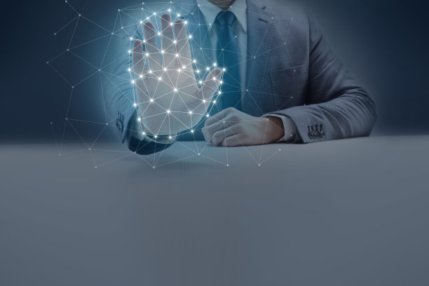 商人扫描手掌识别身份图片下载