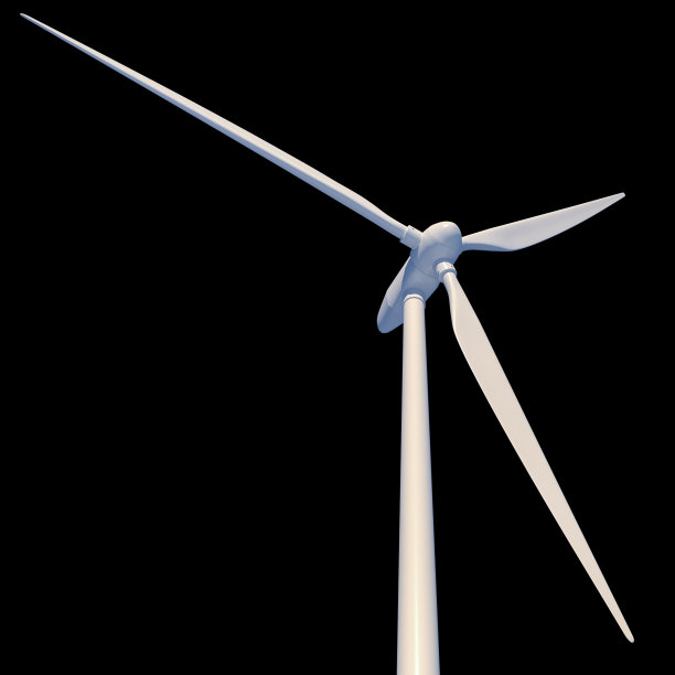 风力发电场，从下面看。图片下载