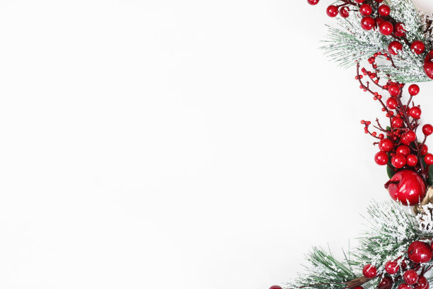 用云杉树枝装饰圣诞树。圣诞节，新年的概念。顶视图,特写。本空间图片下载