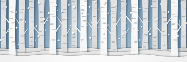 冬树山水，纸艺风情图片下载