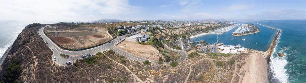 达纳点在日落，加州鸟瞰图图片下载