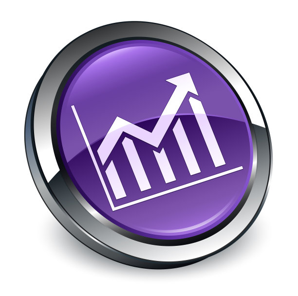 统计图标3d紫色圆形按钮图片下载