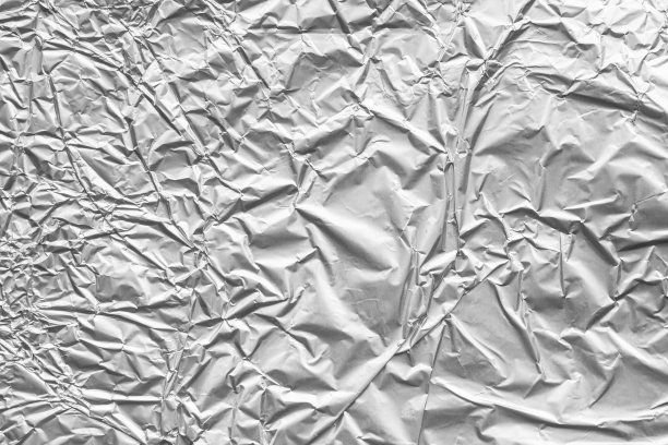 闪亮的金属银灰色箔褶皱纹理背景图片下载