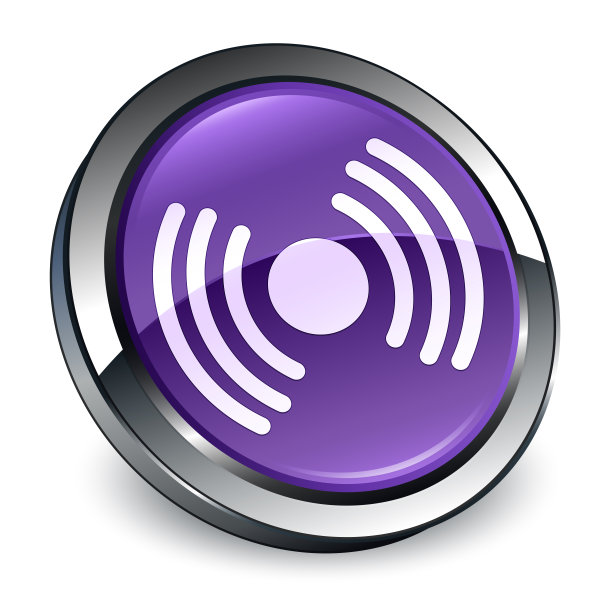 网络信号图标3d紫色圆形按钮图片下载
