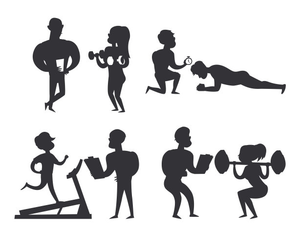 教练和男子黑色剪影图片下载