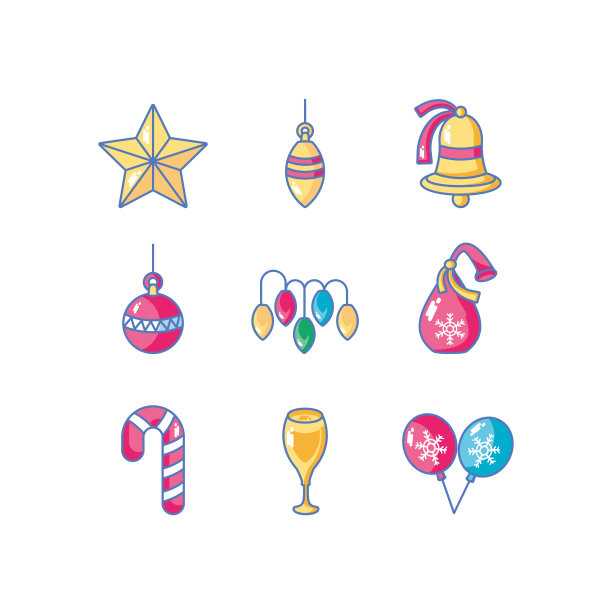 圣诞束与图标集图片下载