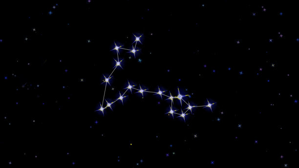 双鱼座，黑色背景上的星星，星空图片下载