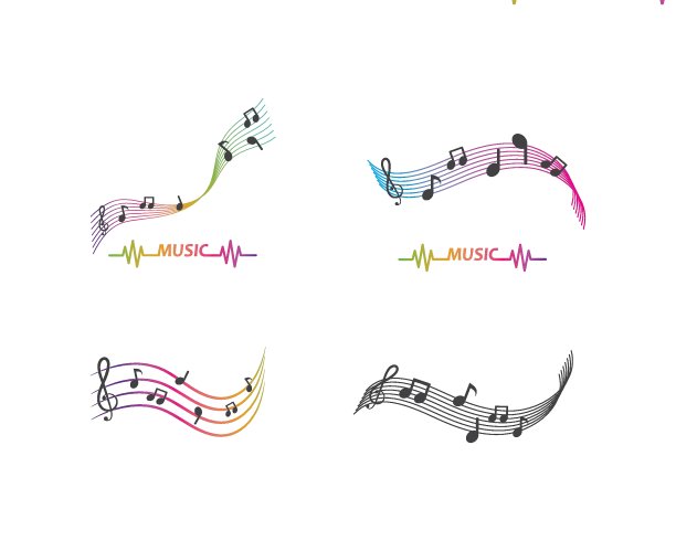 音乐音符插图设计图片下载