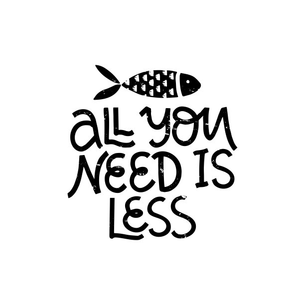 你所需要的只是更少的手绘矢量字体。t恤印花设计报价图片下载