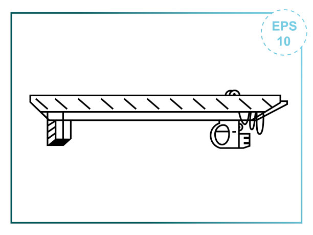 架桥起重机图标。双梁电动桥式起重机。图片下载