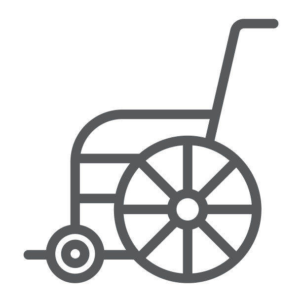 轮椅线条图标，骨科和医疗，残疾人椅子标志，矢量图形，白色背景上的线性图案。图片下载