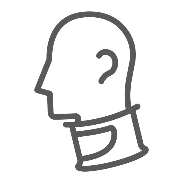 颈领线图标，骨科和医学，颈领符号，矢量图形，白色背景上的线性图案。图片下载