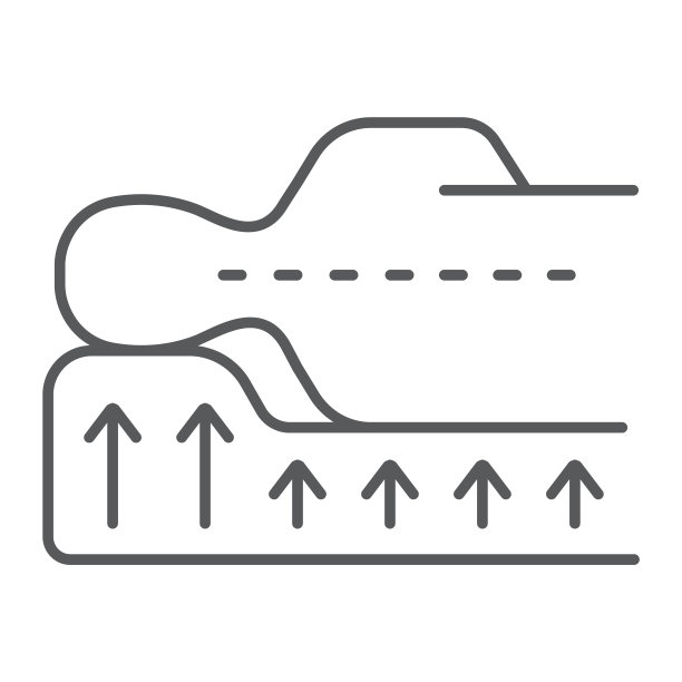 正确的睡眠细线图标，骨科和医疗，姿势支持标志，矢量图形，白色背景上的线性模式。图片下载