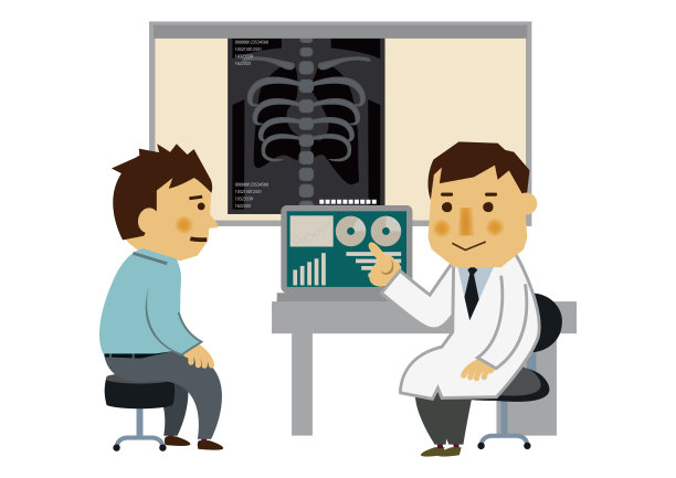 医生和病人。形象的考场。体检的说明。图片下载
