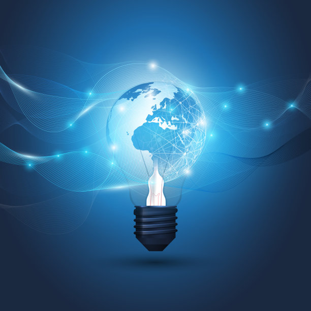 电灯泡全球网络连接概念设计图片下载