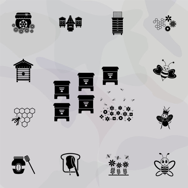 标准蜂箱图标：网站和App通用养蜂设计图片下载