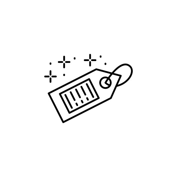 标签条形码图标，QR码和条形码元素图片下载