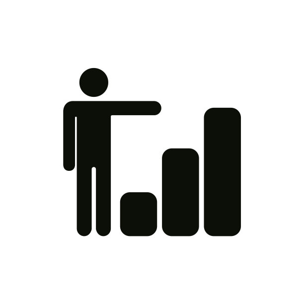 增长的商务人士图表图标矢量插图扁平风格设计图片下载